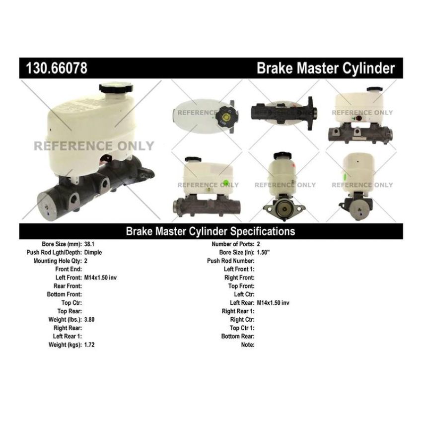 CENTRIC PARTS 130.66078 Centric Premium Brake Master Cylinder