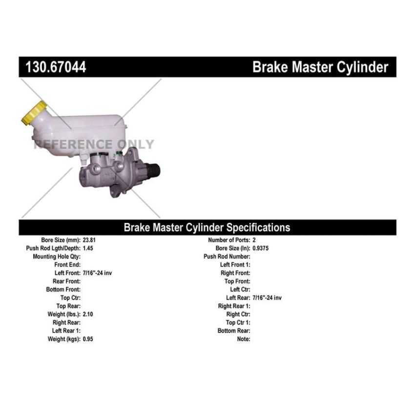 CENTRIC PARTS 130.67044 Centric Premium Brake Master Cylinder
