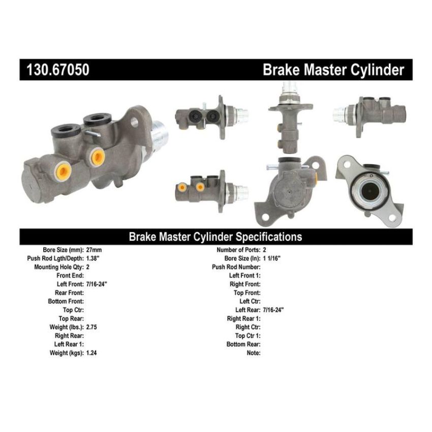 CENTRIC PARTS 130.67050 Centric Premium Brake Master Cylinder