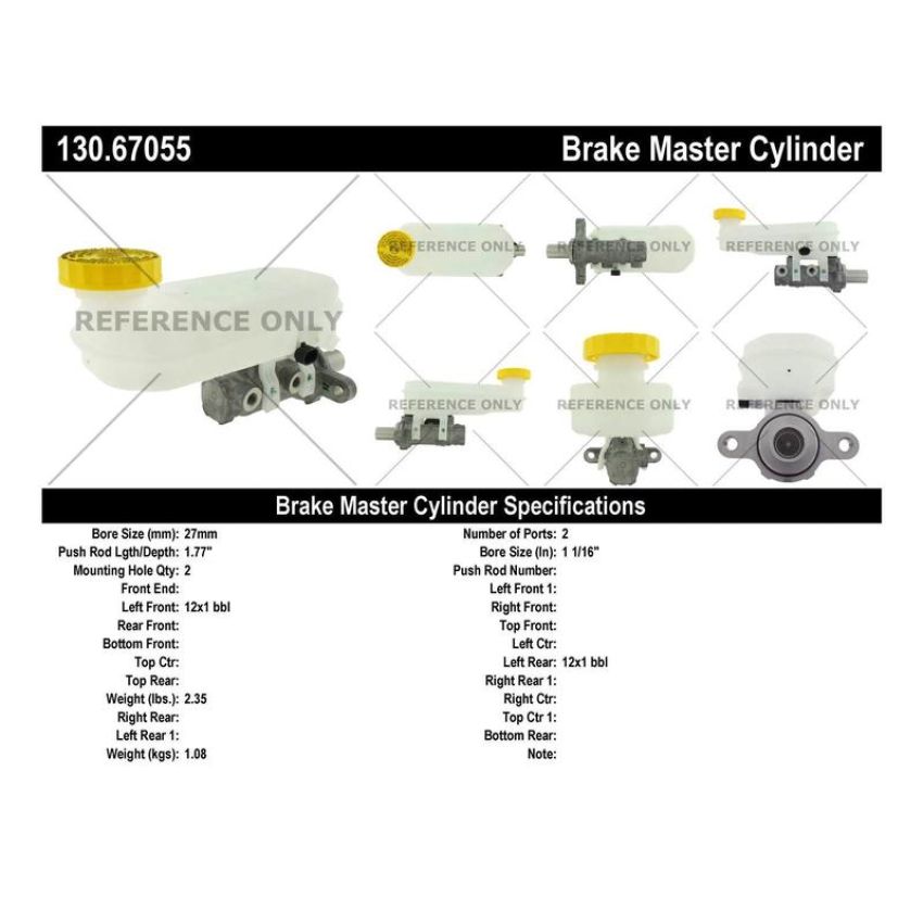 CENTRIC PARTS 130.67055 Centric Premium Brake Master Cylinder