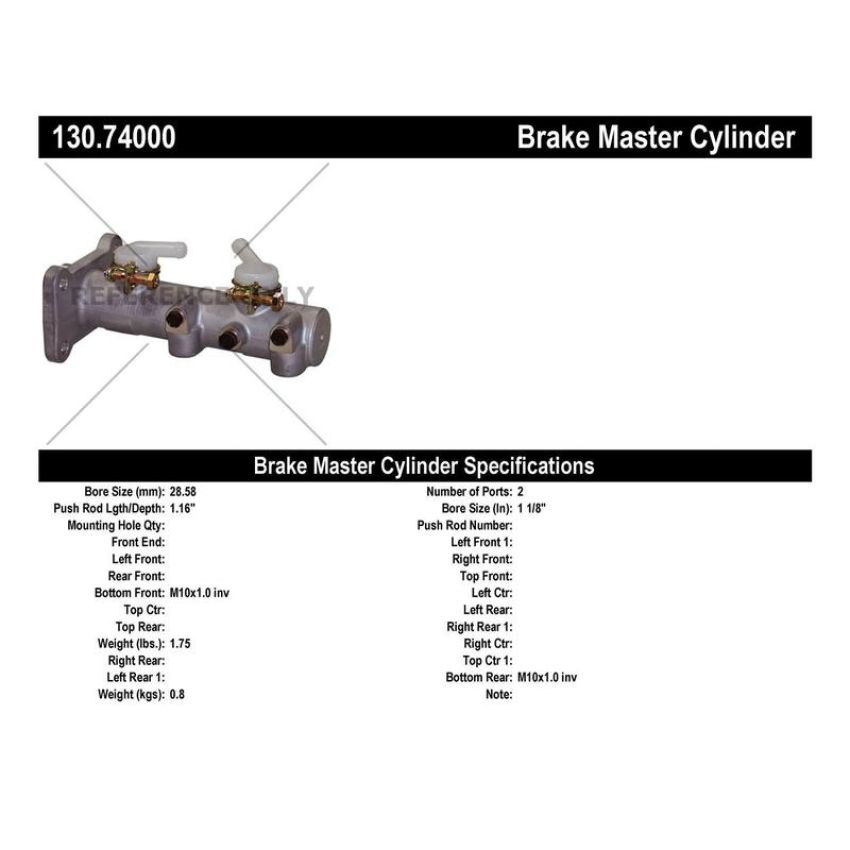 CENTRIC PARTS 130.74000 Centric Premium Brake Master Cylinder