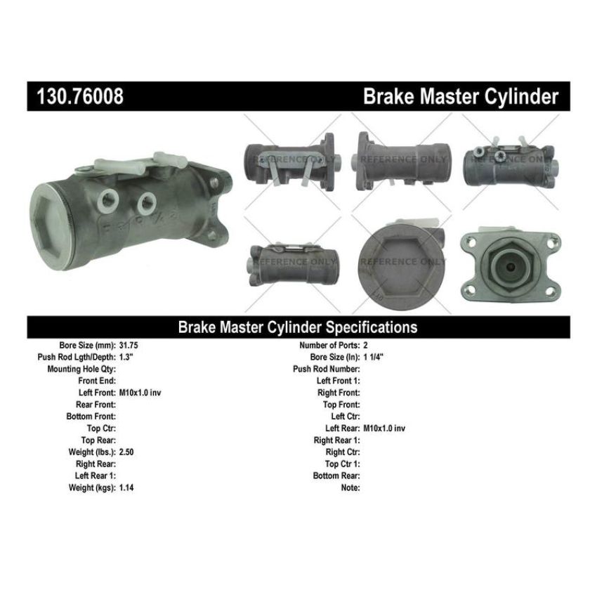 CENTRIC PARTS 130.76008 Centric Premium Brake Master Cylinder