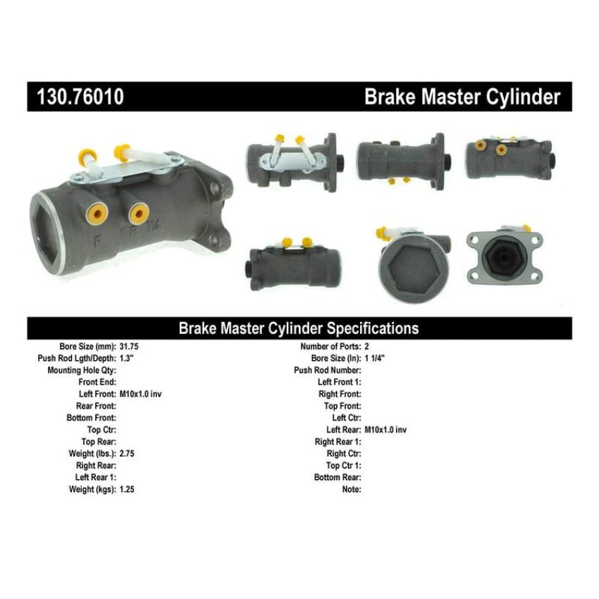 CENTRIC PARTS 130.76010 Centric Premium Brake Master Cylinder