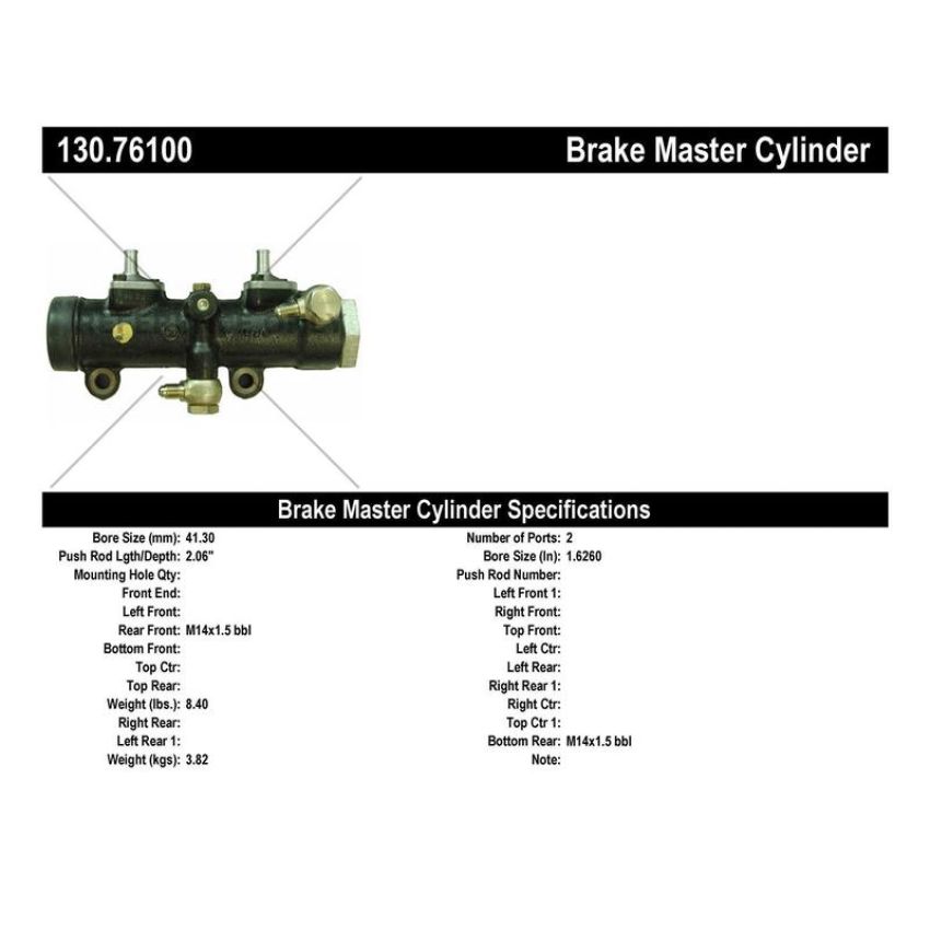 CENTRIC PARTS 130.76100 Centric Premium Brake Master Cylinder