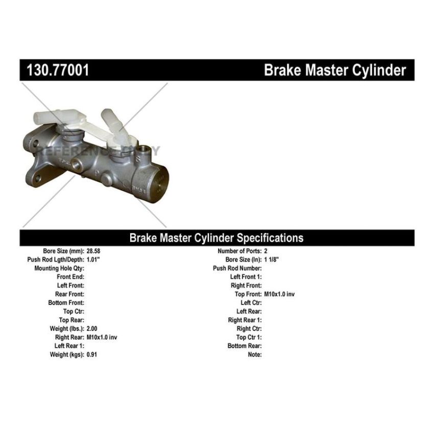 CENTRIC PARTS 130.77001 Centric Premium Brake Master Cylinder
