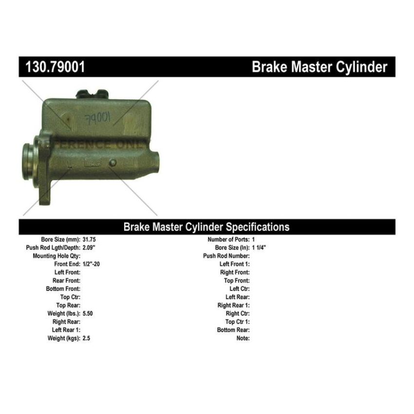 CENTRIC PARTS 130.79001 Centric Premium Brake Master Cylinder