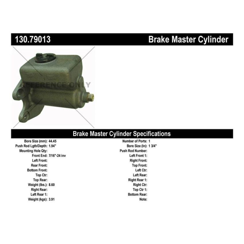 CENTRIC PARTS 130.79013 Centric Premium Brake Master Cylinder
