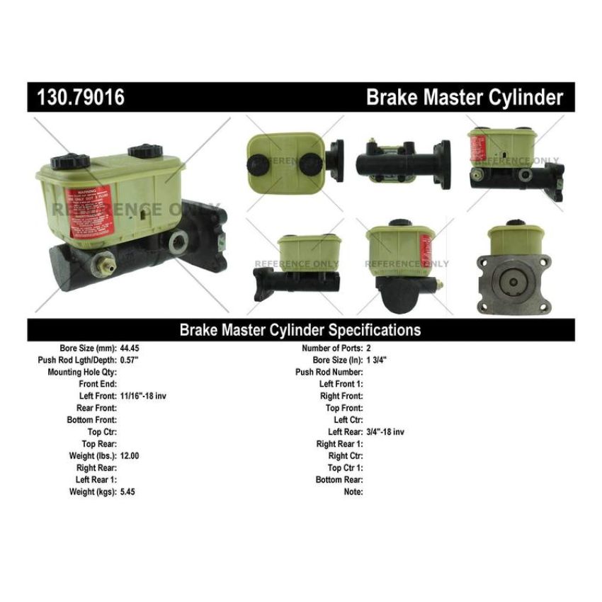 CENTRIC PARTS 130.79016 Centric Premium Brake Master Cylinder