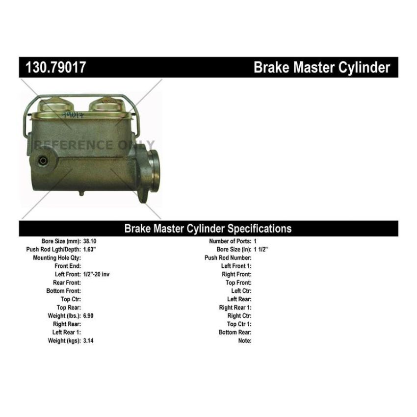 CENTRIC PARTS 130.79017 Centric Premium Brake Master Cylinder