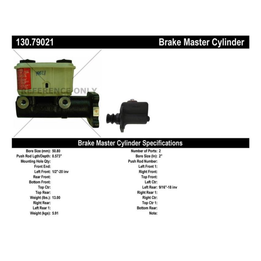 CENTRIC PARTS 130.79021 Centric Premium Brake Master Cylinder