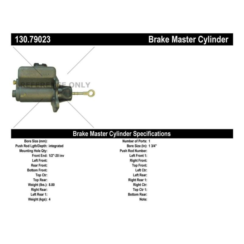 CENTRIC PARTS 130.79023 Centric Premium Brake Master Cylinder