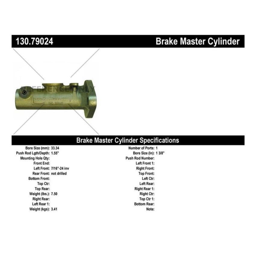 CENTRIC PARTS 130.79024 Centric Premium Brake Master Cylinder