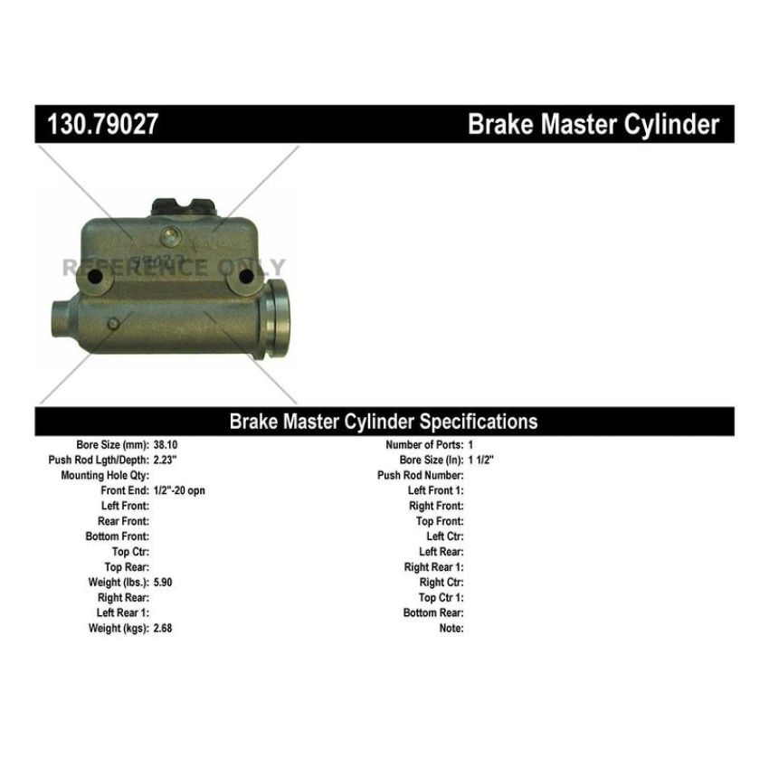 CENTRIC PARTS 130.79027 Centric Premium Brake Master Cylinder