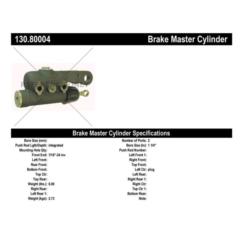 CENTRIC PARTS 130.80004 Centric Premium Brake Master Cylinder
