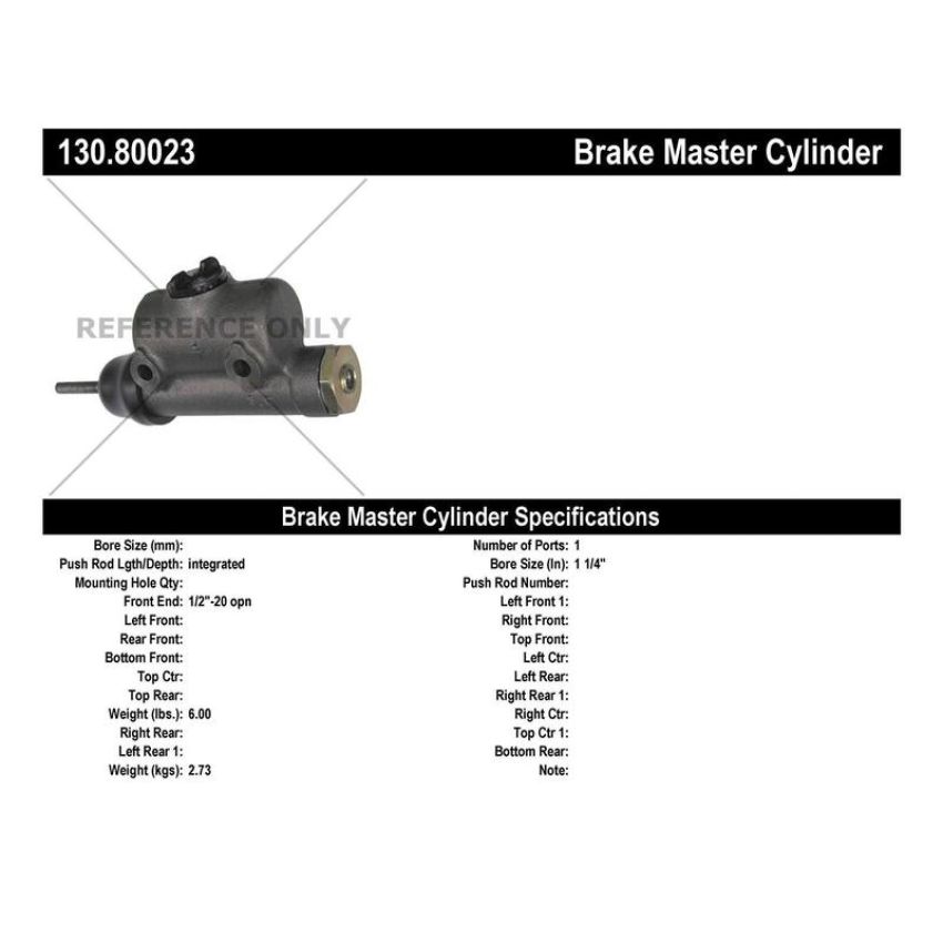 CENTRIC PARTS 130.80023 Centric Premium Brake Master Cylinder