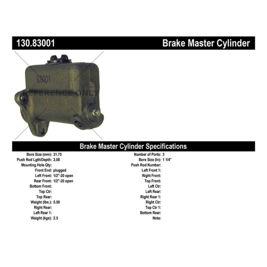 CENTRIC PARTS 130.83001 Centric Premium Brake Master Cylinder