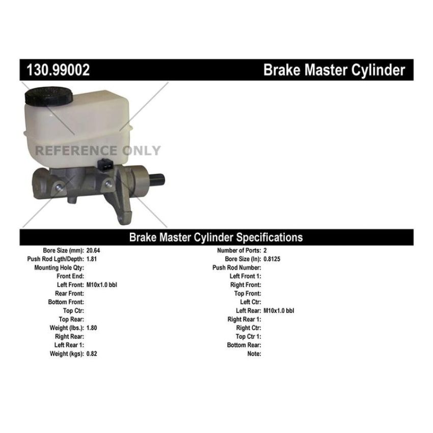 CENTRIC PARTS 130.99002 Centric Premium Brake Master Cylinder