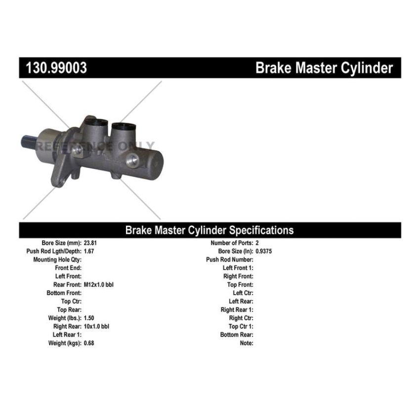 CENTRIC PARTS 130.99003 Centric Premium Brake Master Cylinder