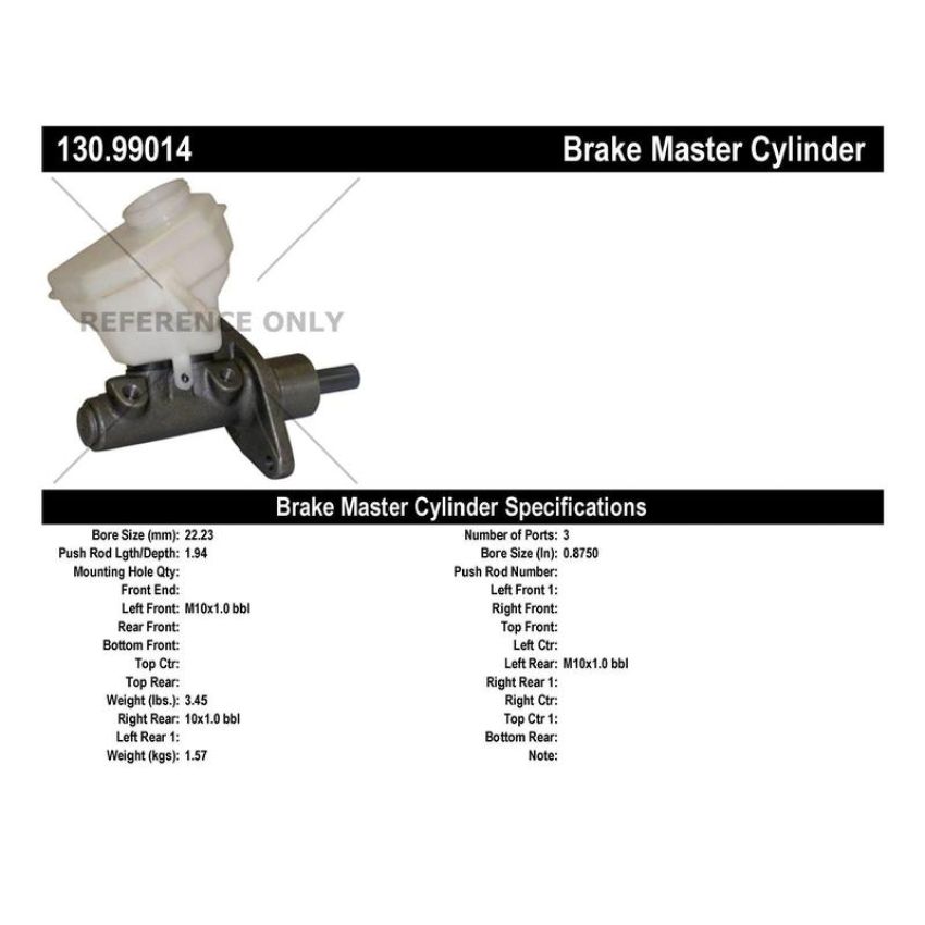 CENTRIC PARTS 130.99014 Centric Premium Brake Master Cylinder