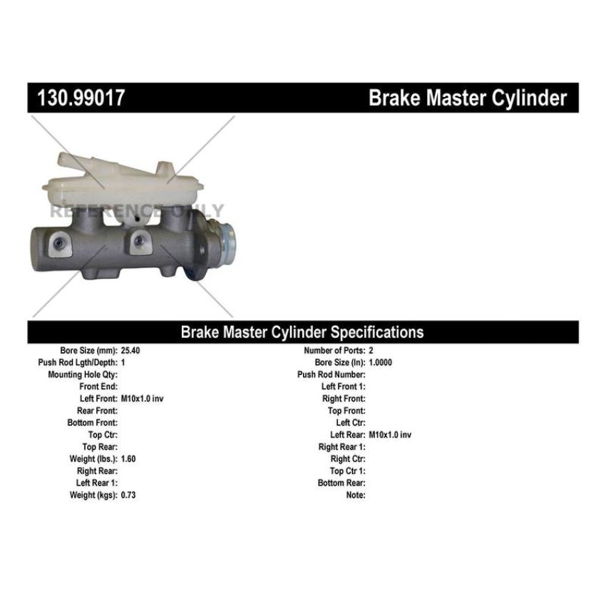 CENTRIC PARTS 130.99017 Centric Premium Brake Master Cylinder