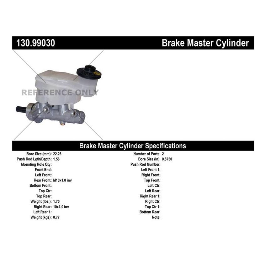 CENTRIC PARTS 130.99030 Centric Premium Brake Master Cylinder