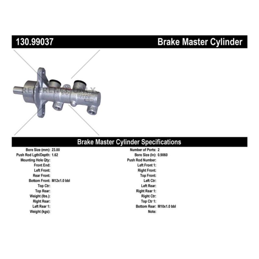 CENTRIC PARTS 130.99037 Centric Premium Brake Master Cylinder