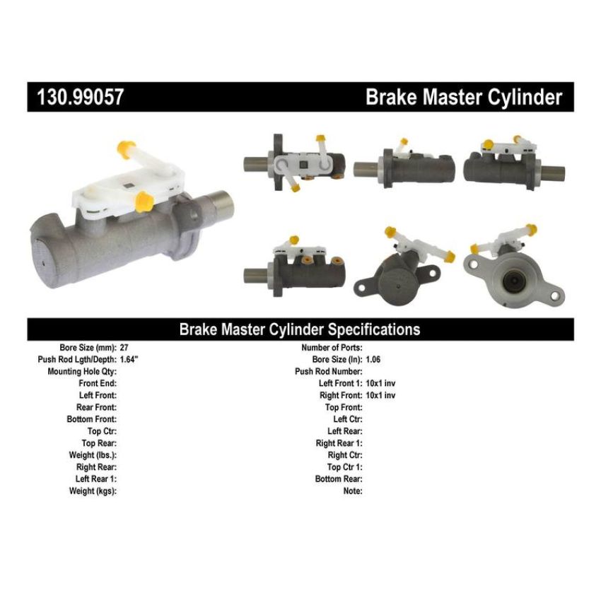 CENTRIC PARTS 130.99057 Centric Premium Brake Master Cylinder