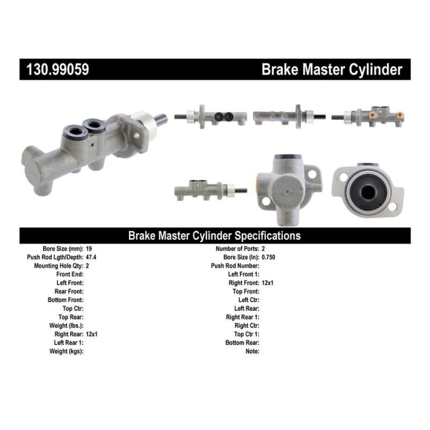 CENTRIC PARTS 130.99059 Centric Premium Brake Master Cylinder