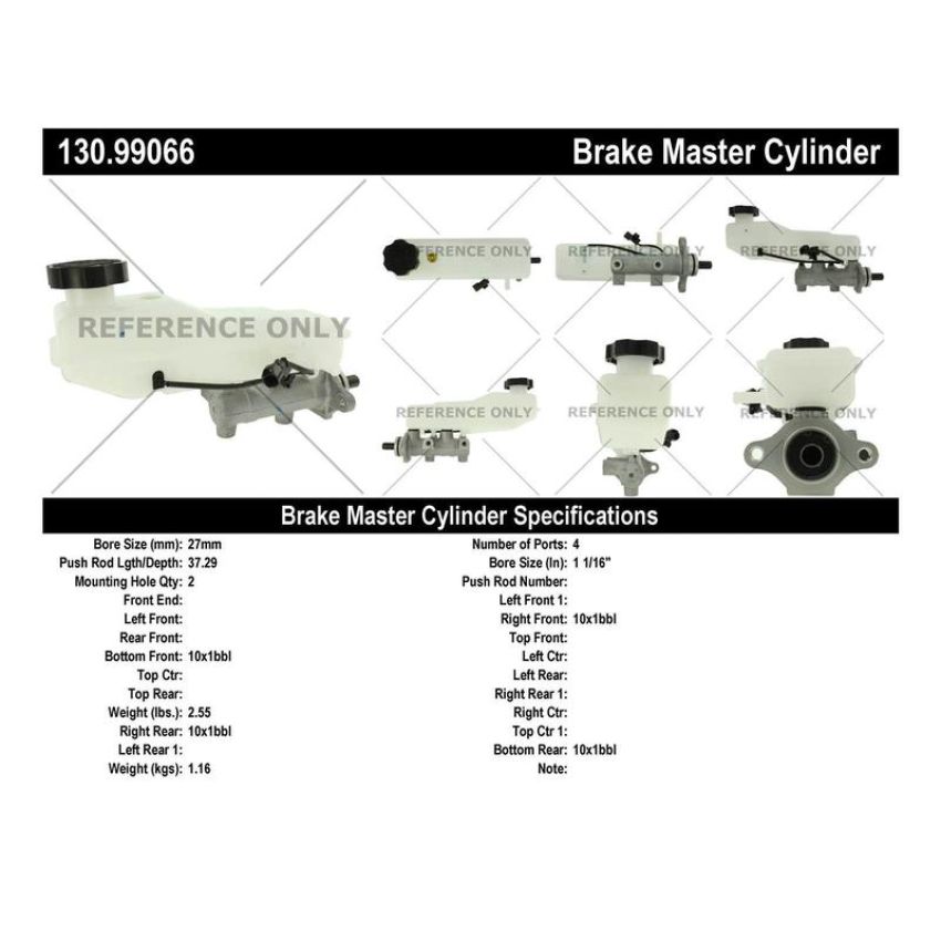 CENTRIC PARTS 130.99066 Centric Premium Brake Master Cylinder