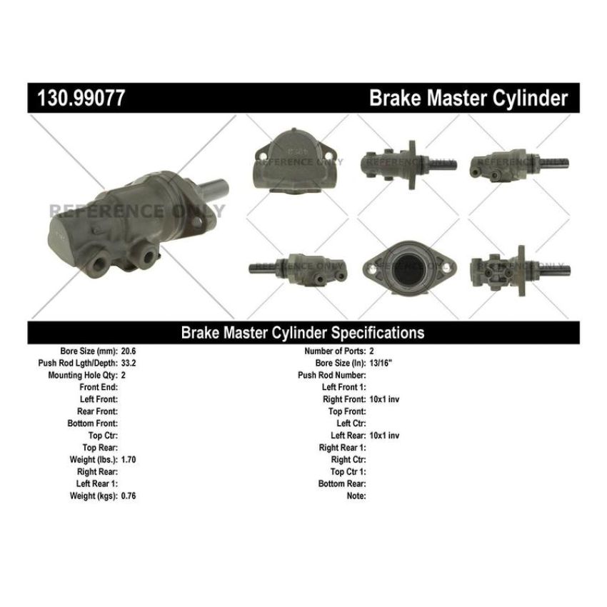 CENTRIC PARTS 130.99077 Centric Premium Brake Master Cylinder