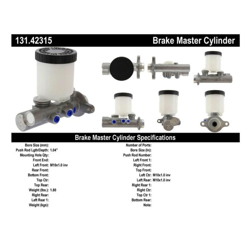 CENTRIC PARTS 131.42315 C-Tek Standard Brake Master Cylinder