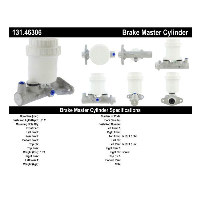 CENTRIC PARTS 131.46306 C-Tek Standard Brake Master Cylinder