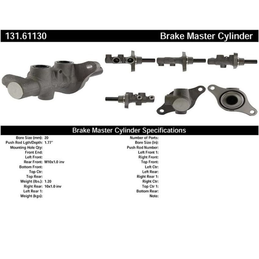 CENTRIC PARTS 131.61130 C-Tek Standard Brake Master Cylinder
