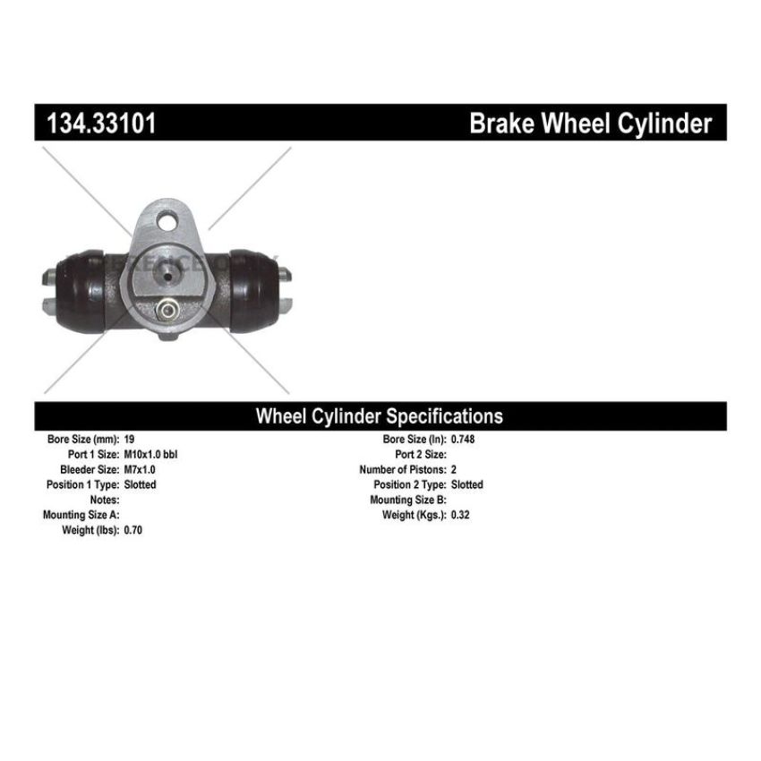 CENTRIC PARTS 134.33101 Centric Premium Wheel Cylinder