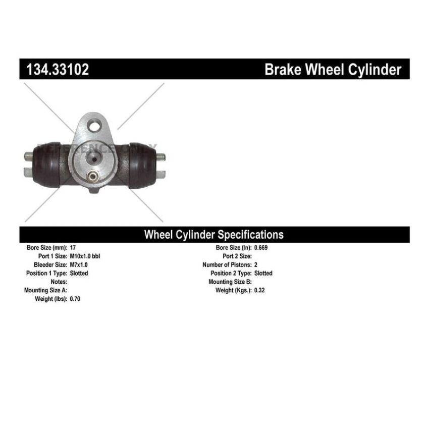 CENTRIC PARTS 134.33102 Centric Premium Wheel Cylinder
