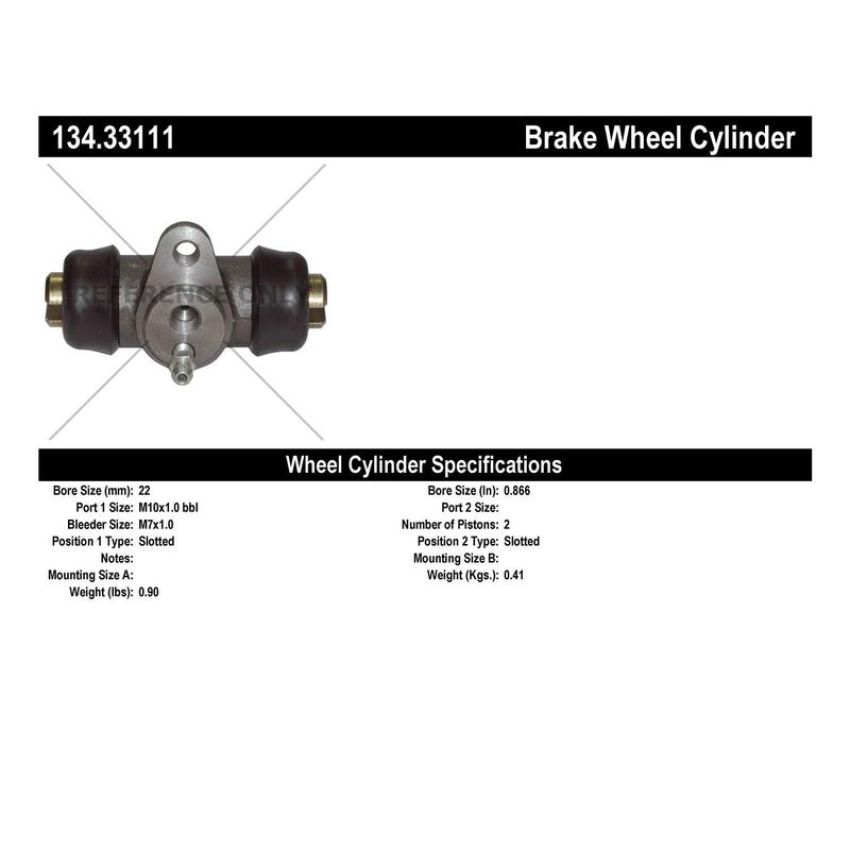 CENTRIC PARTS 134.33111 Centric Premium Wheel Cylinder