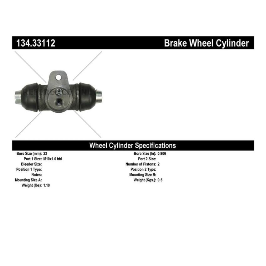 CENTRIC PARTS 134.33112 Centric Premium Wheel Cylinder