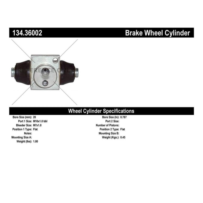 CENTRIC PARTS 134.36002 Centric Premium Wheel Cylinder
