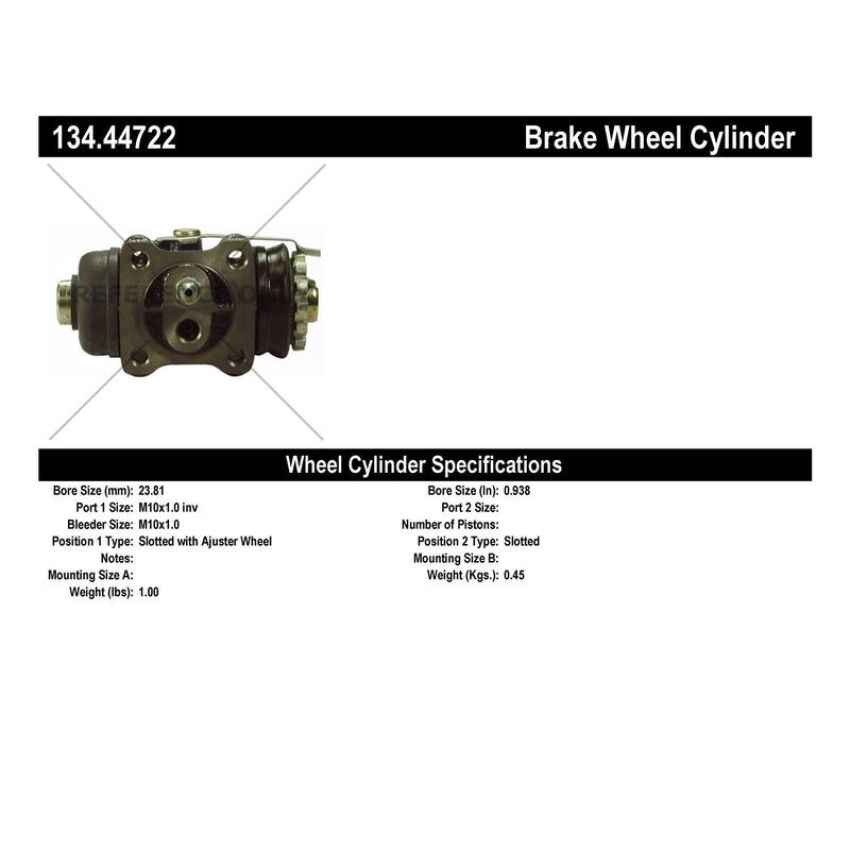 CENTRIC PARTS 134.44722 Centric Premium Wheel Cylinder