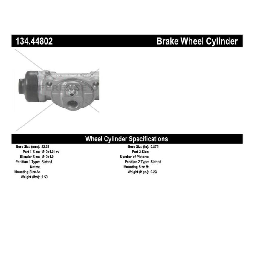 CENTRIC PARTS 134.44802 Centric Premium Wheel Cylinder