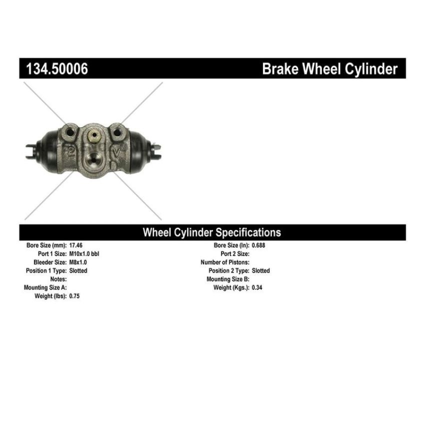CENTRIC PARTS 134.50006 Centric Premium Wheel Cylinder