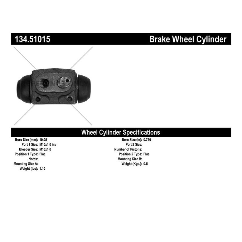 CENTRIC PARTS 134.51015 Centric Premium Wheel Cylinder