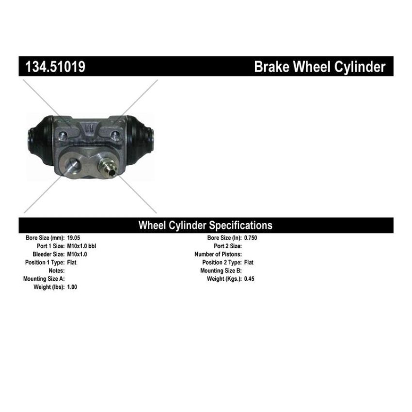 CENTRIC PARTS 134.51019 Centric Premium Wheel Cylinder