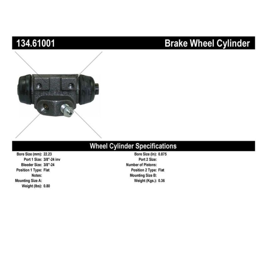 CENTRIC PARTS 134.61001 Centric Premium Wheel Cylinder