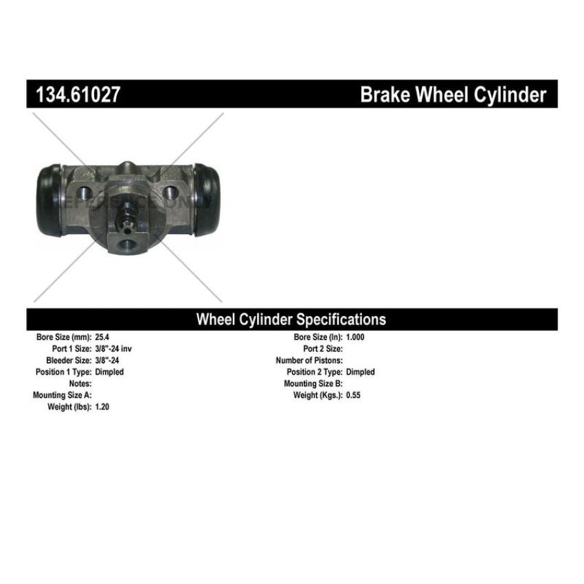 CENTRIC PARTS 134.61027 Centric Premium Wheel Cylinder