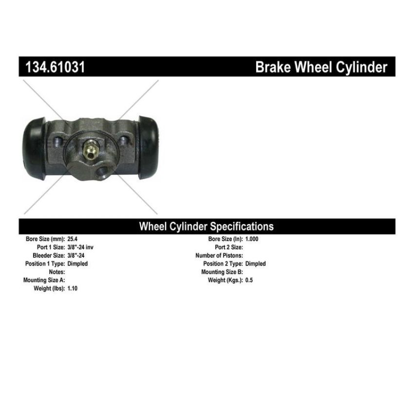 CENTRIC PARTS 134.61031 Centric Premium Wheel Cylinder