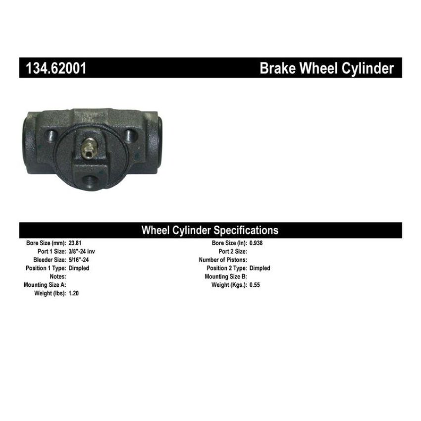 CENTRIC PARTS 134.62001 Centric Premium Wheel Cylinder