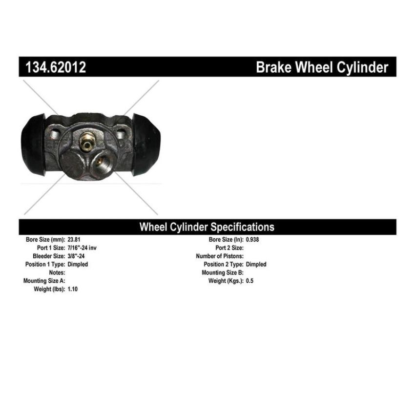 CENTRIC PARTS 134.62012 Centric Premium Wheel Cylinder