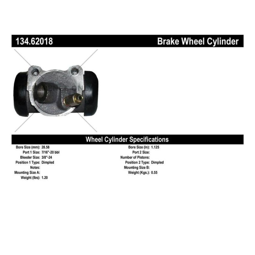 CENTRIC PARTS 134.62018 Centric Premium Wheel Cylinder
