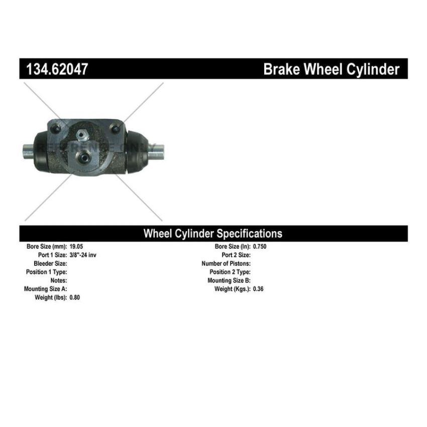CENTRIC PARTS 134.62047 Centric Premium Wheel Cylinder